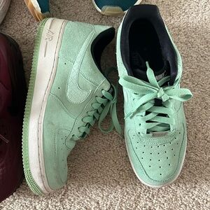 Mint suede Air Force 1s